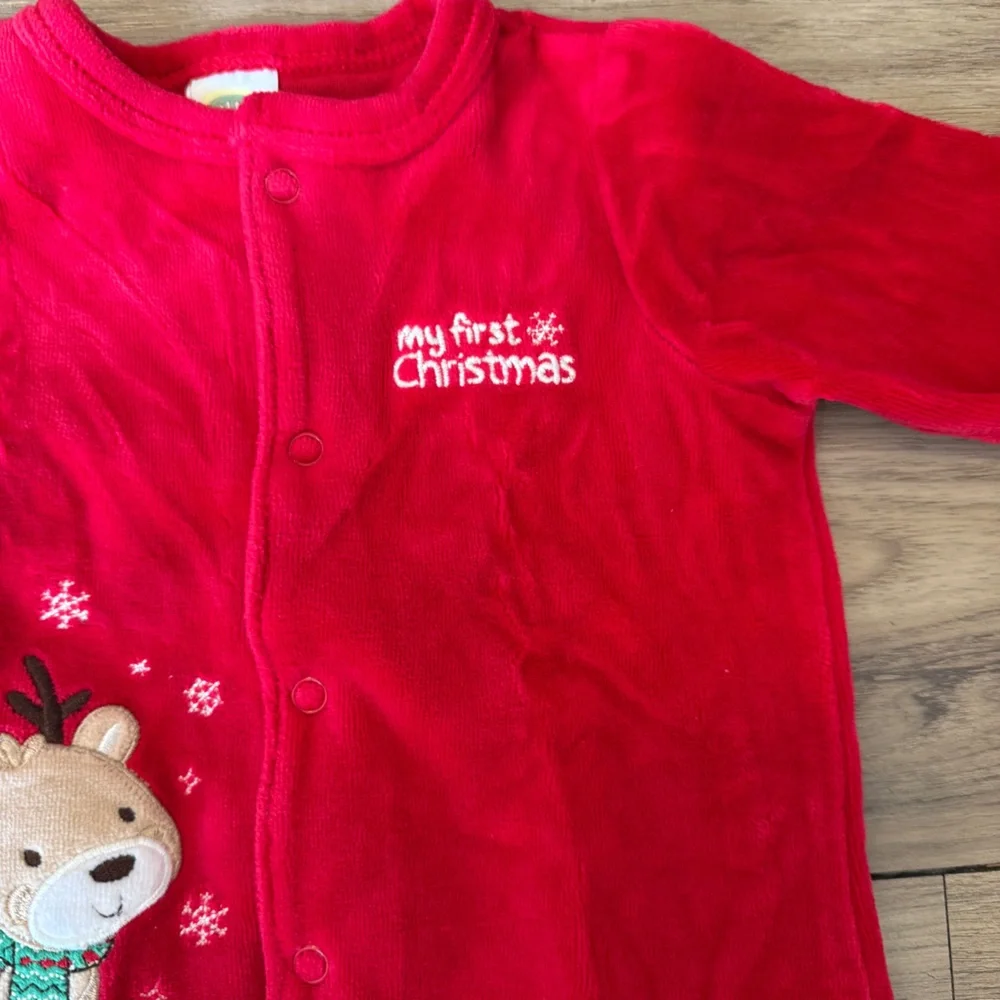 Little Me My first Christmas Red One Piece Size 3 months